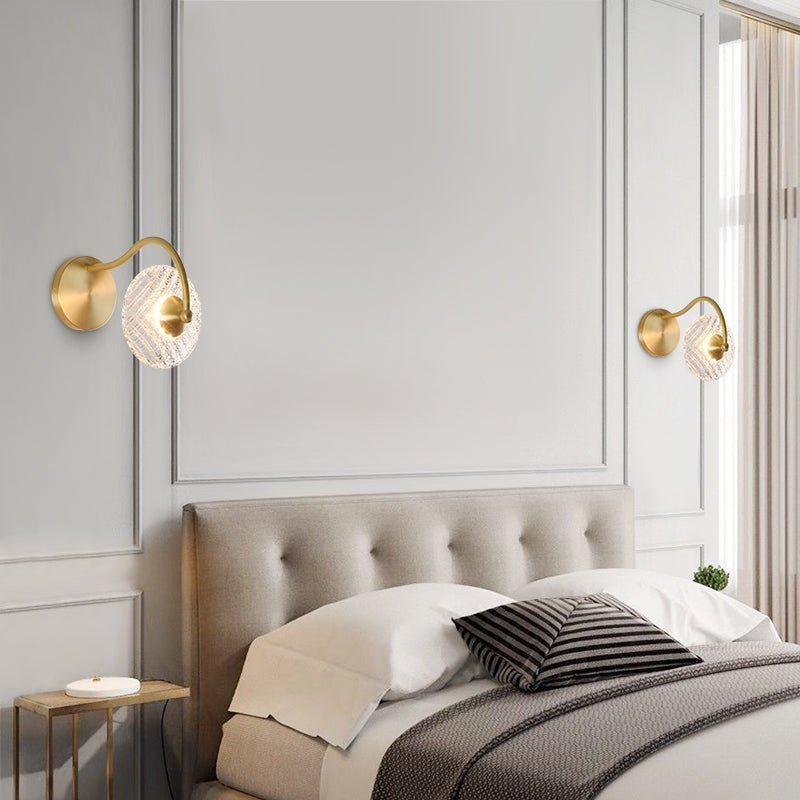 1/2 Light Curving Brass Wall Sconce - Image 3
