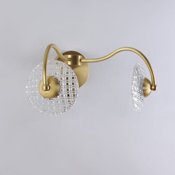 1/2 Light Curving Brass Wall Sconce - Image 11