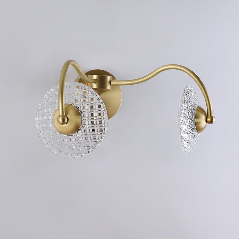 1/2 Light Curving Brass Wall Sconce - Image 11