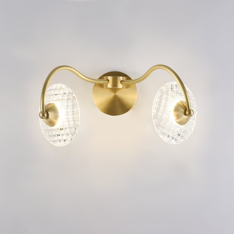 1/2 Light Curving Brass Wall Sconce - Image 9