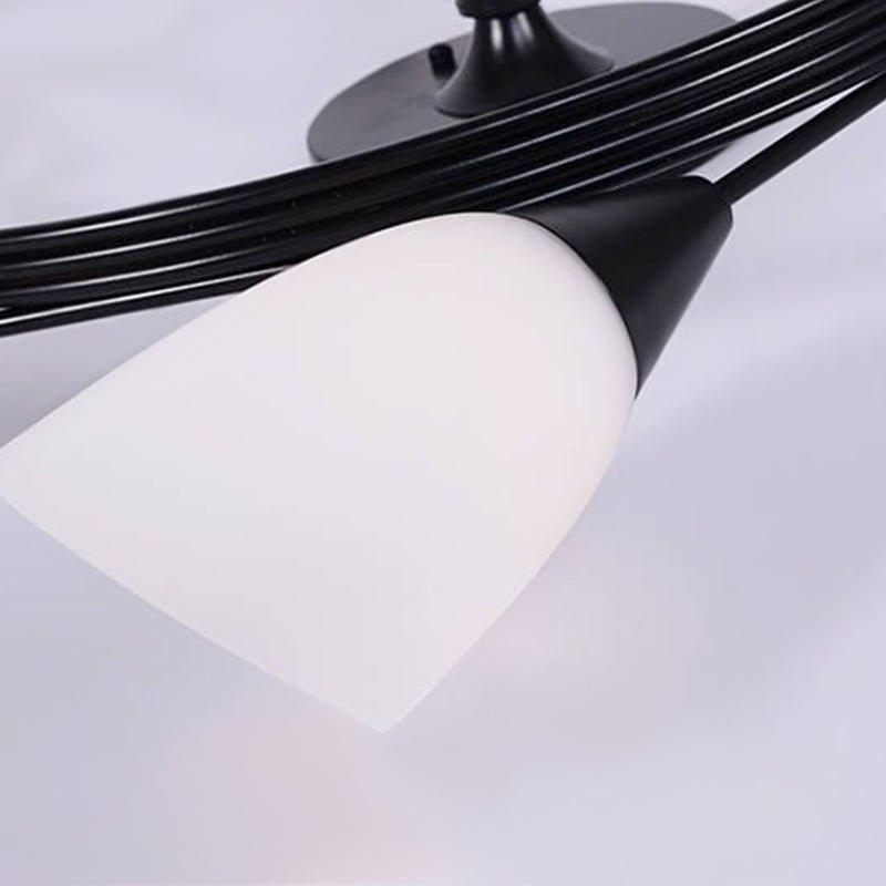 4 Light Swirl Horseshoe&Globe Shade Semi Flush Mount - Image 4