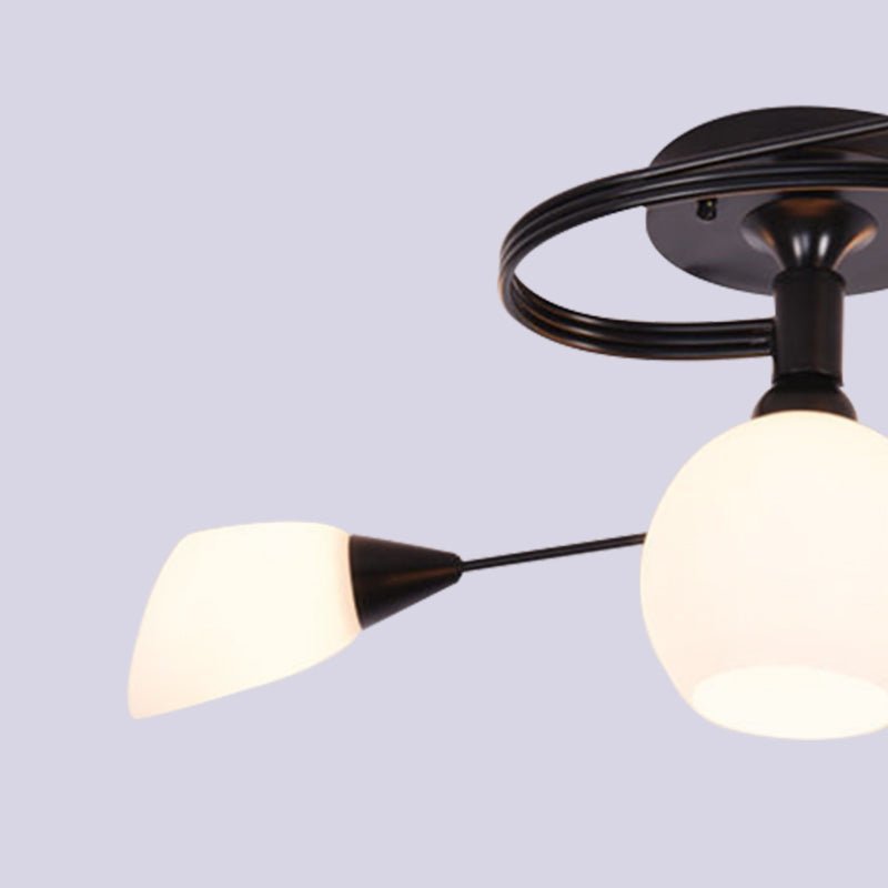 4 Light Swirl Horseshoe&Globe Shade Semi Flush Mount - Image 6