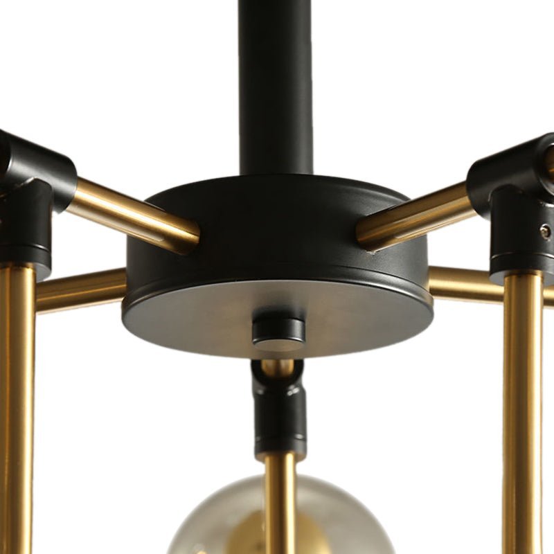 6 Light Amber Glass Sputnik Semi Flush Mount - Image 5