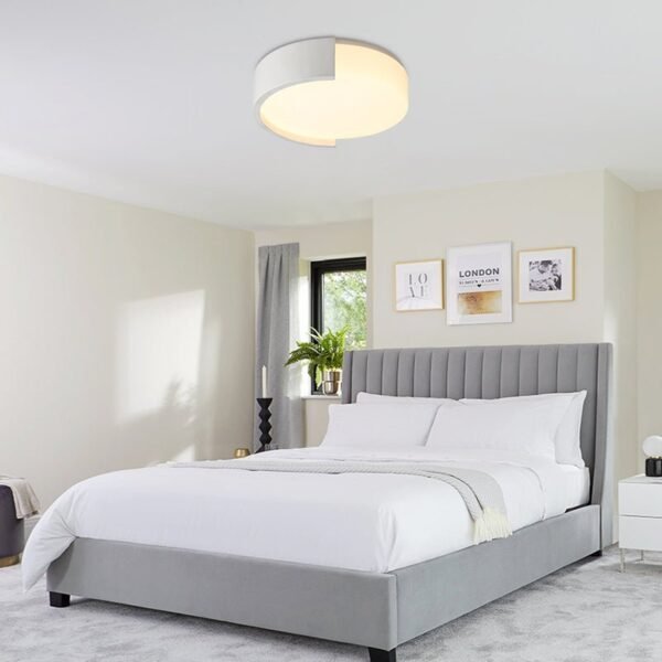 Circle Flush Mount Ceiling Light in White - Image 2
