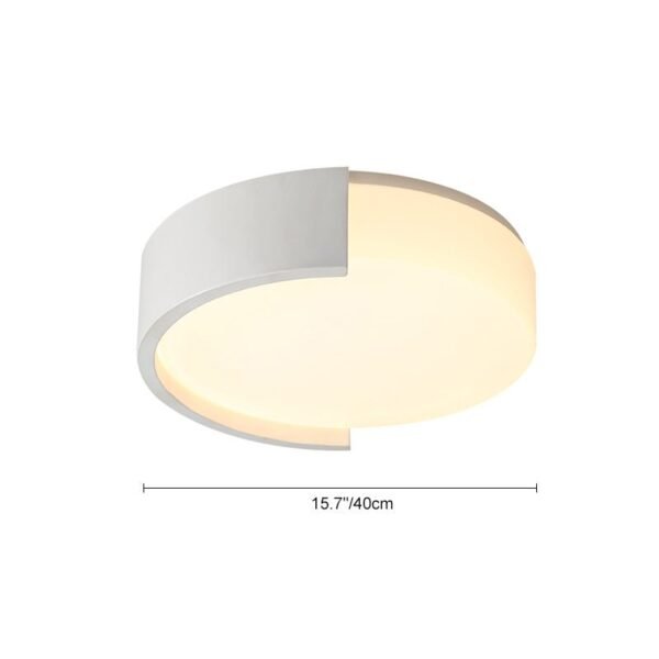 Circle Flush Mount Ceiling Light in White - Image 4