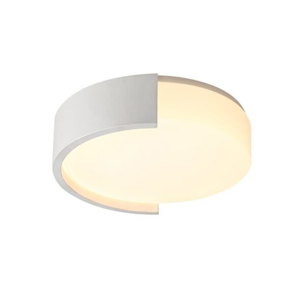 Circle Flush Mount Ceiling Light in White - Image 3