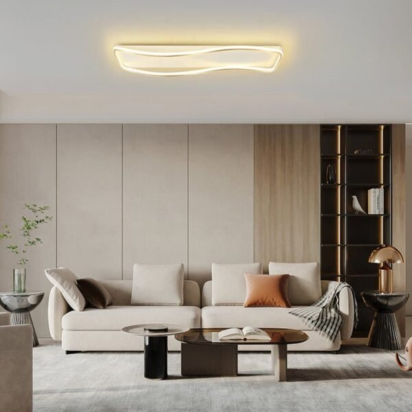 Geometric Rectangle Wave LED Flush Mount - Image 2