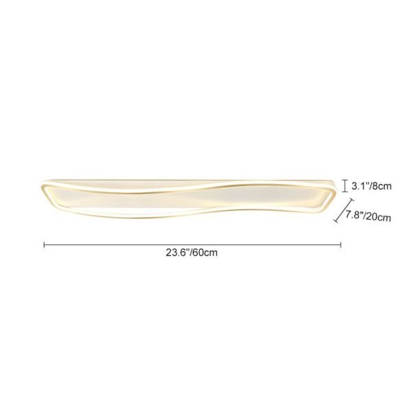 Geometric Rectangle Wave LED Flush Mount - Image 7
