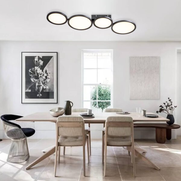 LED Flush Mount Light with Four Circular Rings in Warm White - Image 4