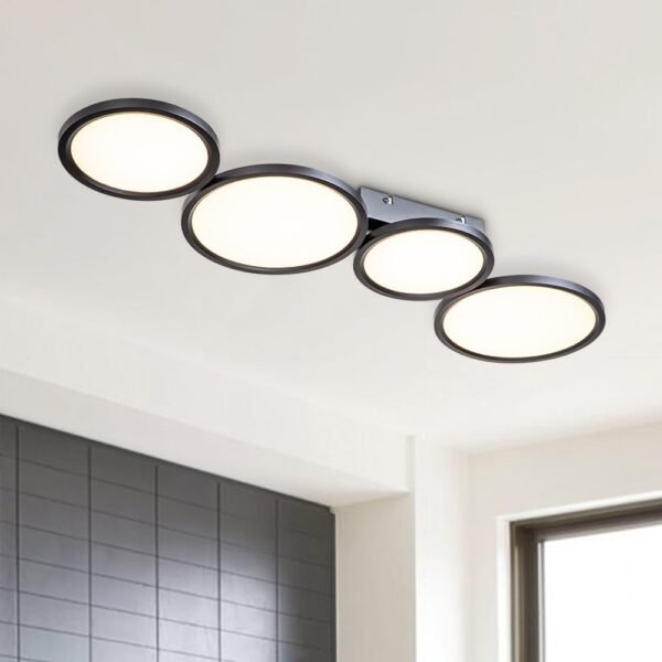 LED Flush Mount Light with Four Circular Rings in Warm White - Image 2