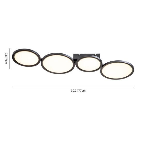 LED Flush Mount Light with Four Circular Rings in Warm White - Image 9