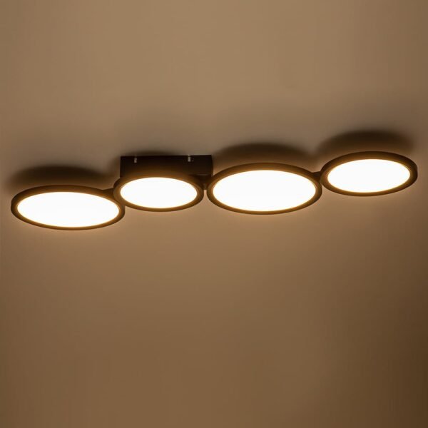 LED Flush Mount Light with Four Circular Rings in Warm White - Image 5