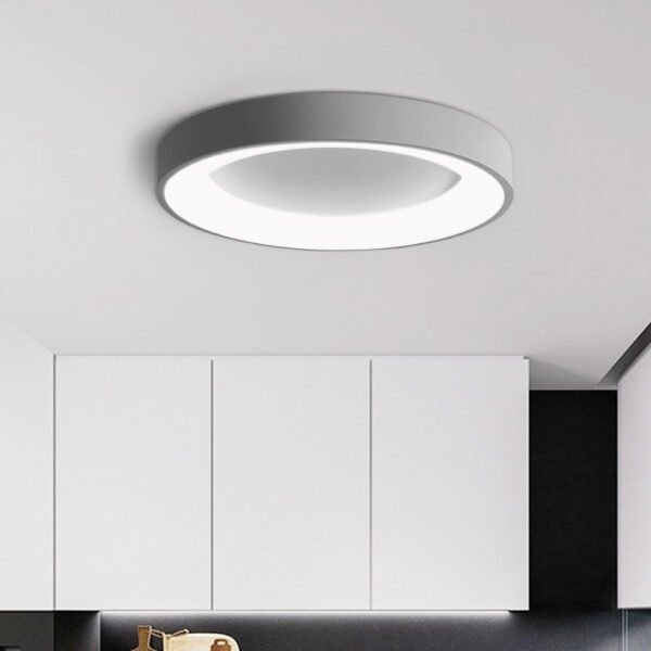 LED Grey Round Flush Mount Ceiling Light - Image 2