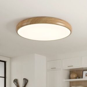 LED Wood Grain Flush Mount Ceiling Light