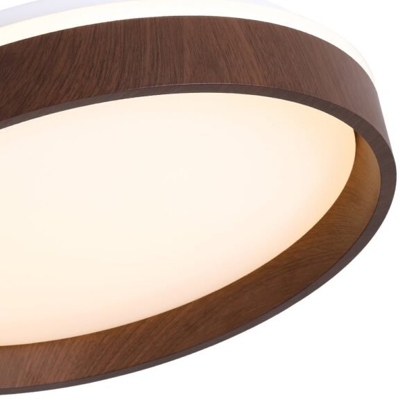 LED Wood Grain Round Flush Mount Ceiling Light - Image 10