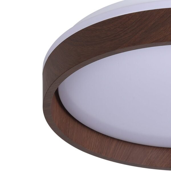 LED Wood Grain Round Flush Mount Ceiling Light - Image 9