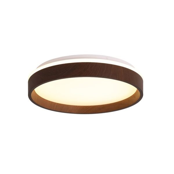 LED Wood Grain Round Flush Mount Ceiling Light - Image 7