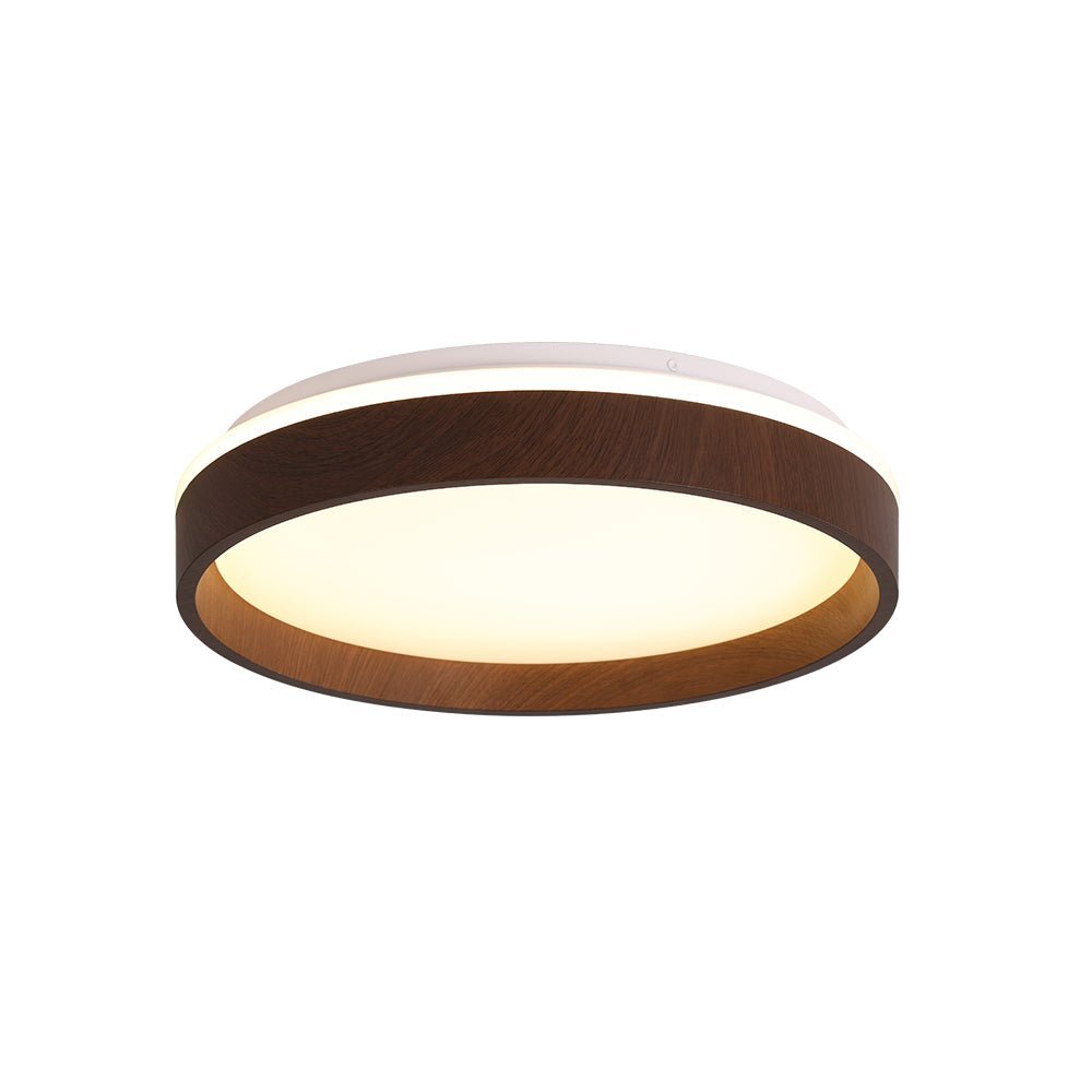 LED Wood Grain Round Flush Mount Ceiling Light - Image 7