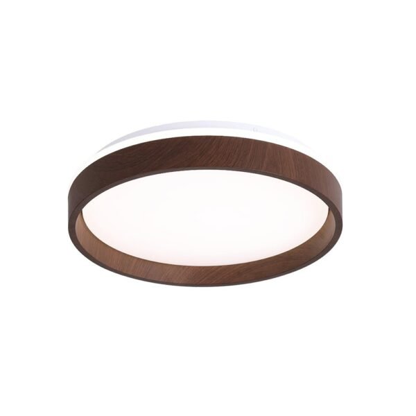 LED Wood Grain Round Flush Mount Ceiling Light - Image 6