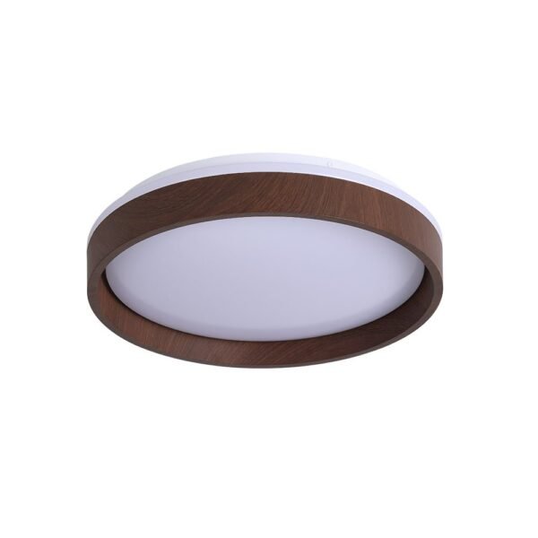 LED Wood Grain Round Flush Mount Ceiling Light - Image 8