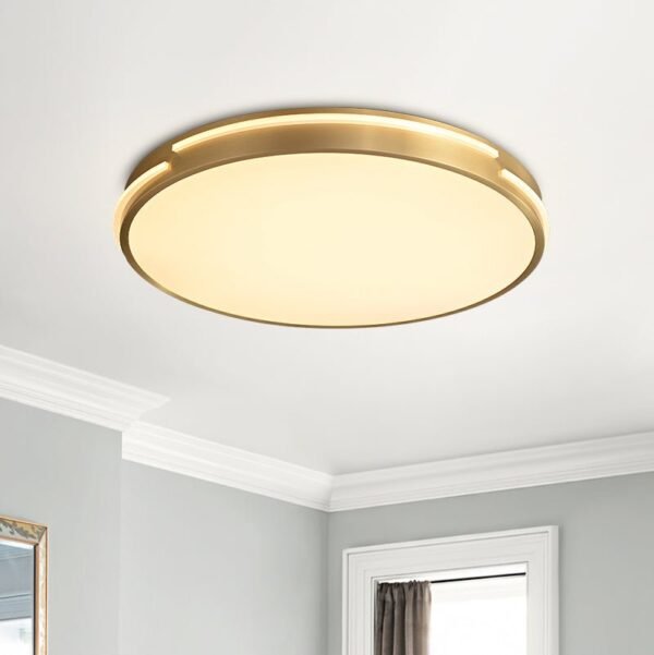Round LED Flush Mount Gold Ceiling Light