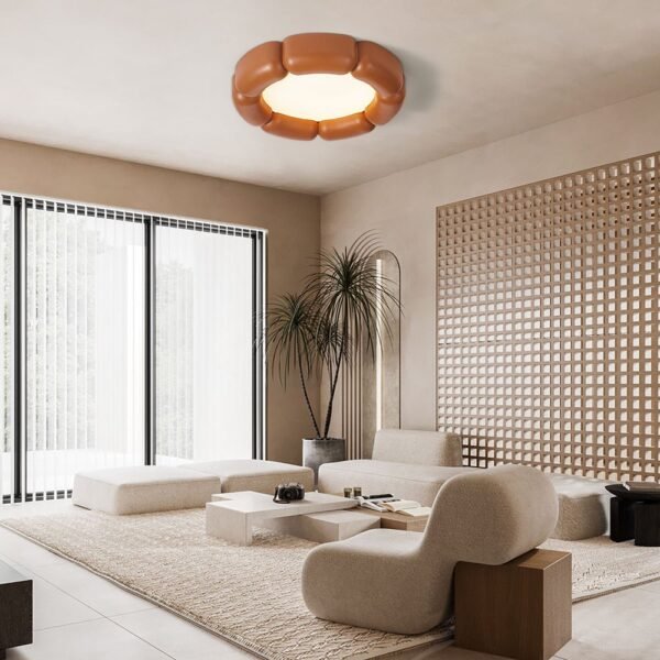 Simplistic Resin Nordic LED Wabi-Sabi Flush Mount Ceramic Ceiling Light - Image 6