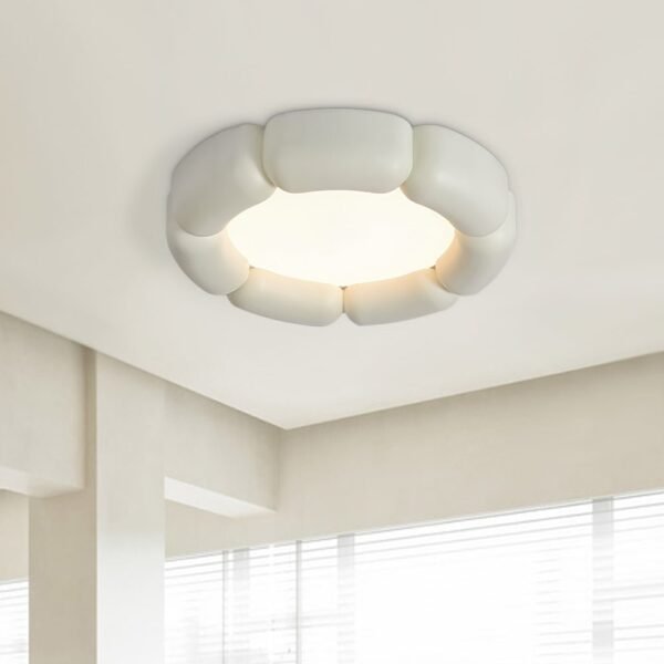 Simplistic Resin Nordic LED Wabi-Sabi Flush Mount Ceramic Ceiling Light - Image 5