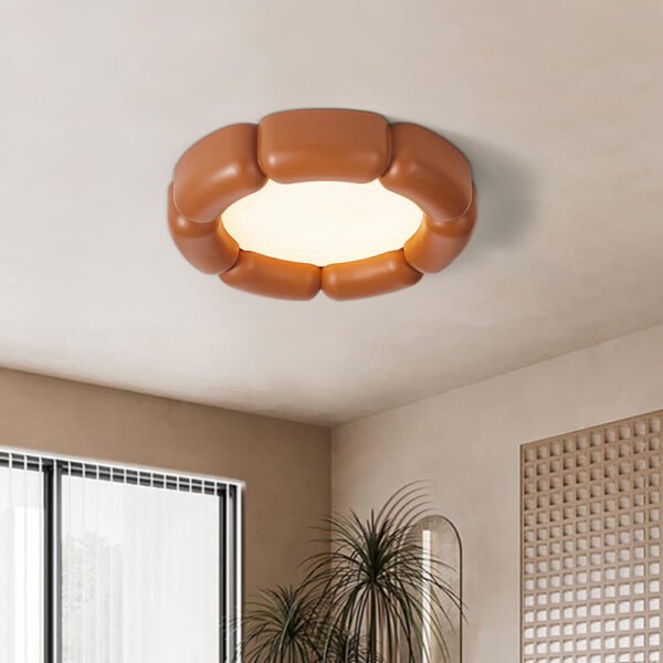 Simplistic Resin Nordic LED Wabi-Sabi Flush Mount Ceramic Ceiling Light - Image 3