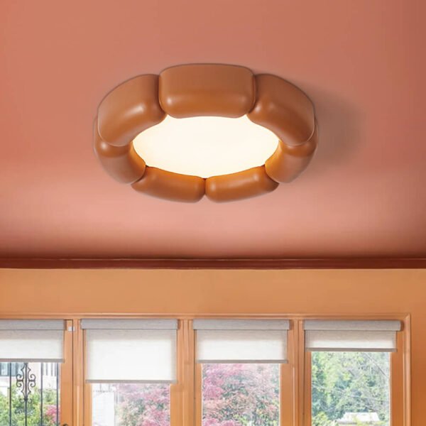 Simplistic Resin Nordic LED Wabi-Sabi Flush Mount Ceramic Ceiling Light - Image 2